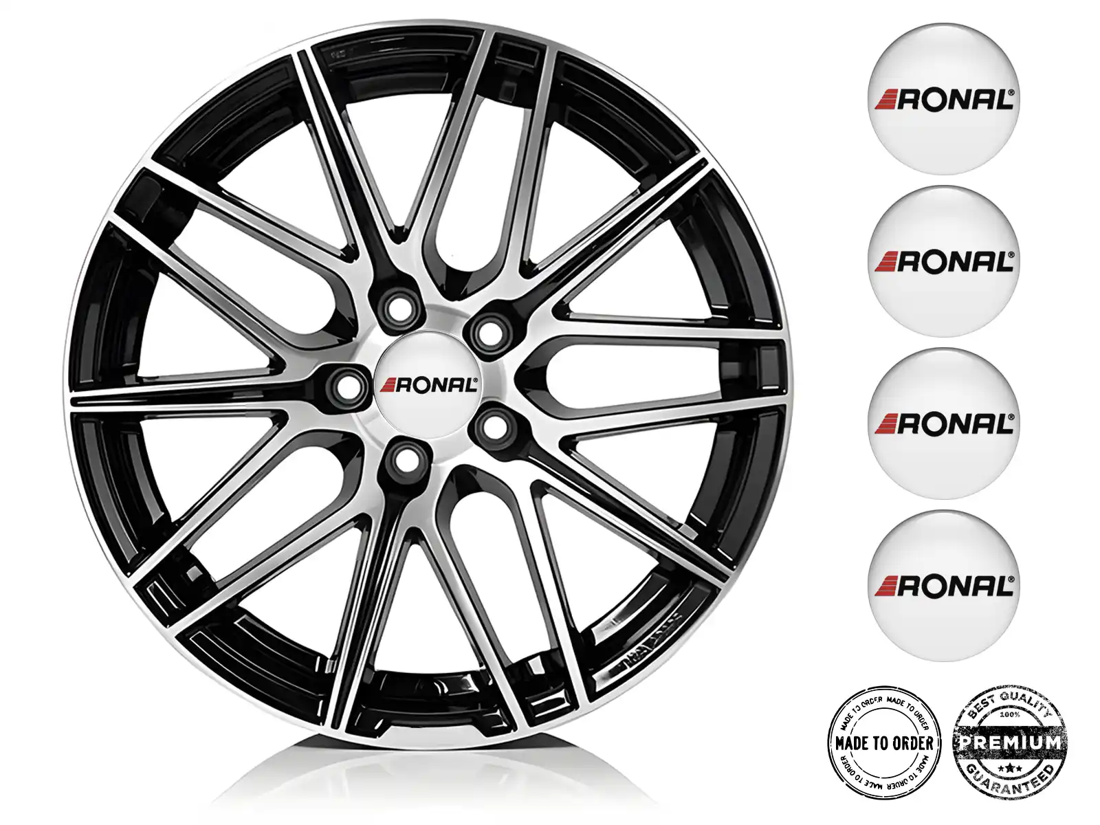 Ronal Felgenaufkleber für Autos Luxusgewölbte Logos